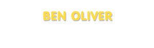 Der Vorname Ben Oliver